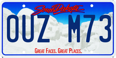SD license plate 0UZM73