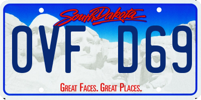 SD license plate 0VFD69