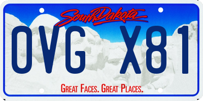 SD license plate 0VGX81