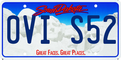 SD license plate 0VIS52