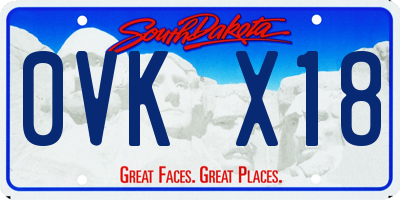 SD license plate 0VKX18