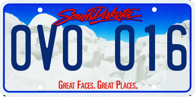 SD license plate 0VOO16