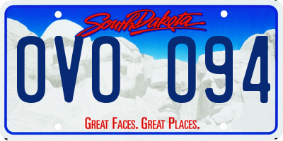 SD license plate 0VOO94