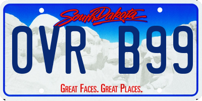 SD license plate 0VRB99