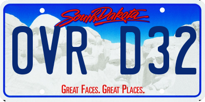 SD license plate 0VRD32