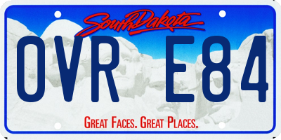 SD license plate 0VRE84