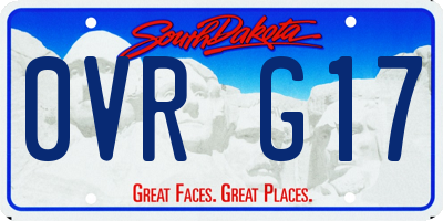 SD license plate 0VRG17