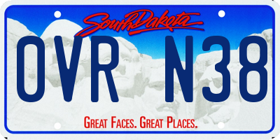 SD license plate 0VRN38