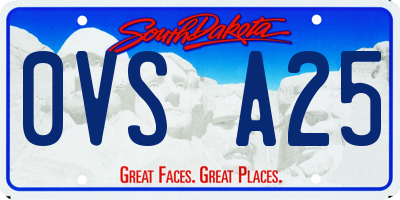 SD license plate 0VSA25