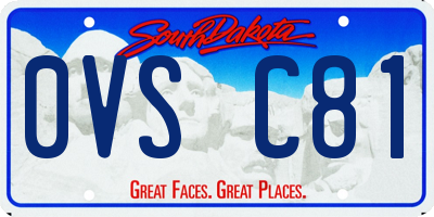 SD license plate 0VSC81