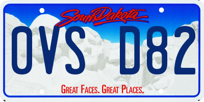 SD license plate 0VSD82