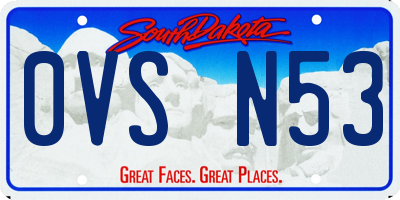 SD license plate 0VSN53