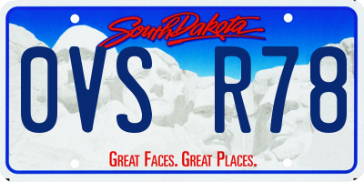 SD license plate 0VSR78