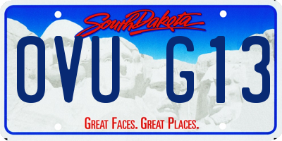 SD license plate 0VUG13