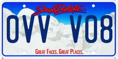 SD license plate 0VVV08