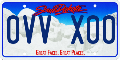 SD license plate 0VVX00