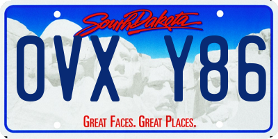 SD license plate 0VXY86