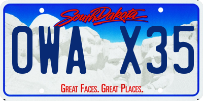 SD license plate 0WAX35