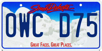 SD license plate 0WCD75