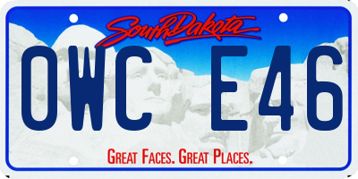 SD license plate 0WCE46