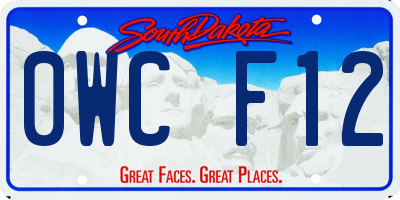 SD license plate 0WCF12