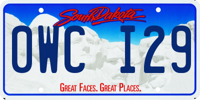 SD license plate 0WCI29