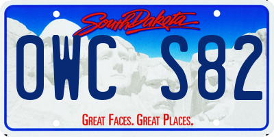 SD license plate 0WCS82