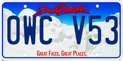 SD license plate 0WCV53