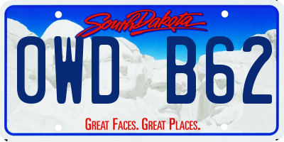 SD license plate 0WDB62