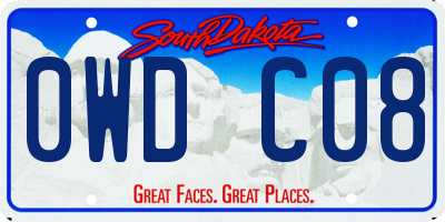 SD license plate 0WDC08