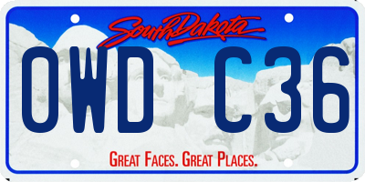 SD license plate 0WDC36