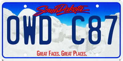 SD license plate 0WDC87