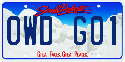 SD license plate 0WDG01