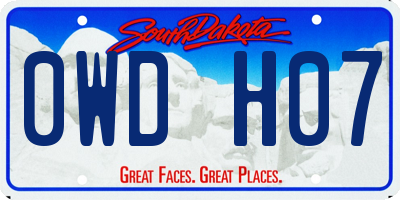SD license plate 0WDH07