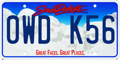 SD license plate 0WDK56