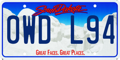 SD license plate 0WDL94