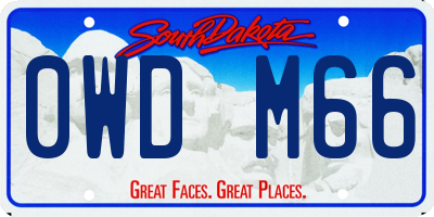 SD license plate 0WDM66