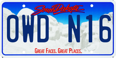 SD license plate 0WDN16
