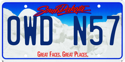 SD license plate 0WDN57