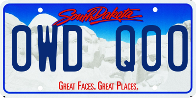 SD license plate 0WDQ00