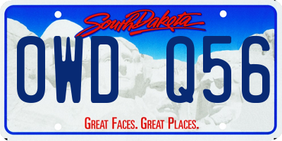 SD license plate 0WDQ56