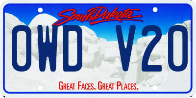 SD license plate 0WDV20