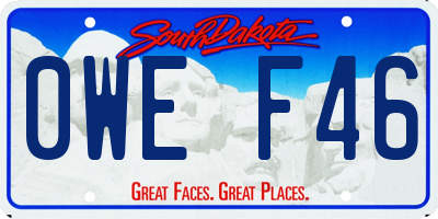 SD license plate 0WEF46