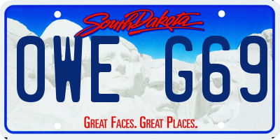 SD license plate 0WEG69