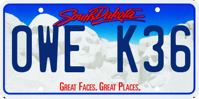 SD license plate 0WEK36