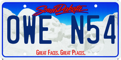 SD license plate 0WEN54