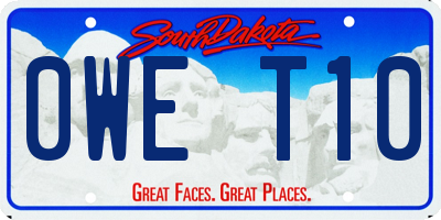 SD license plate 0WET10