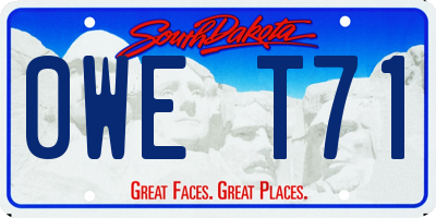 SD license plate 0WET71