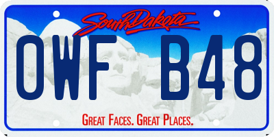 SD license plate 0WFB48