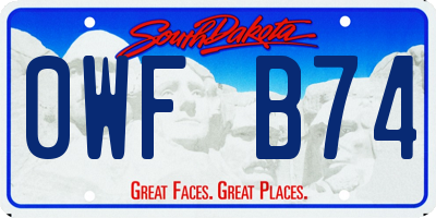 SD license plate 0WFB74